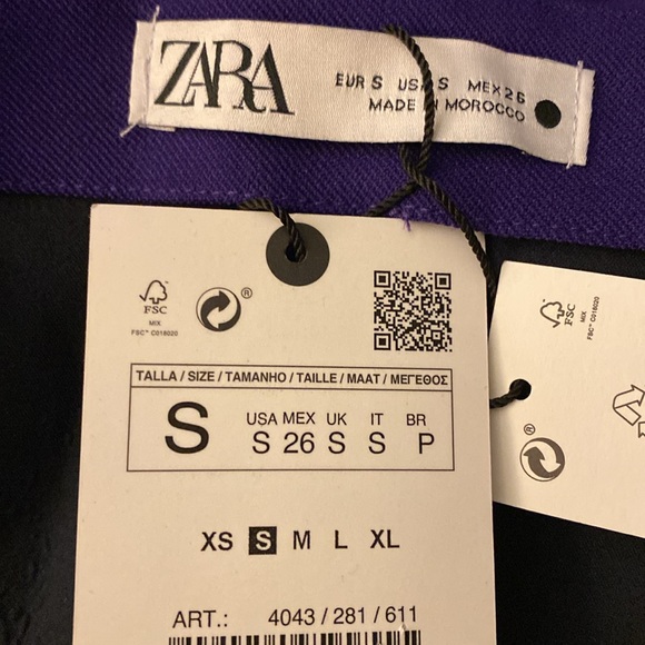 NWT Zara Purple Cropped Long Sleeve Open Back Top, Size S - Picture 10 of 10